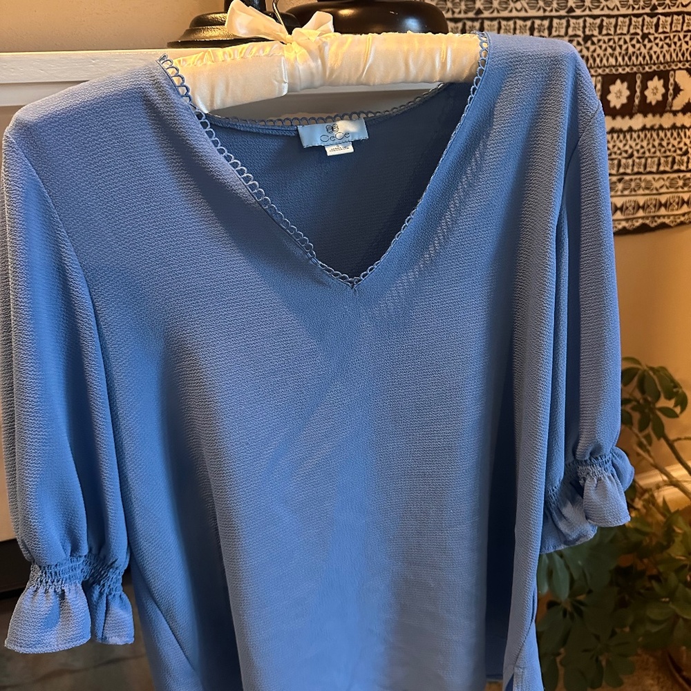 CeCe Blouse Size S Blue